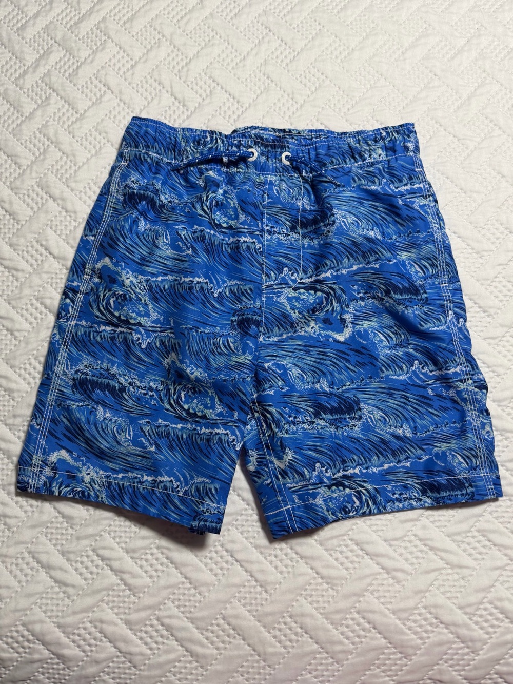 GAP Kids 14-Surf 16 Blue Wave Print Swim Trunks Suit Shorts